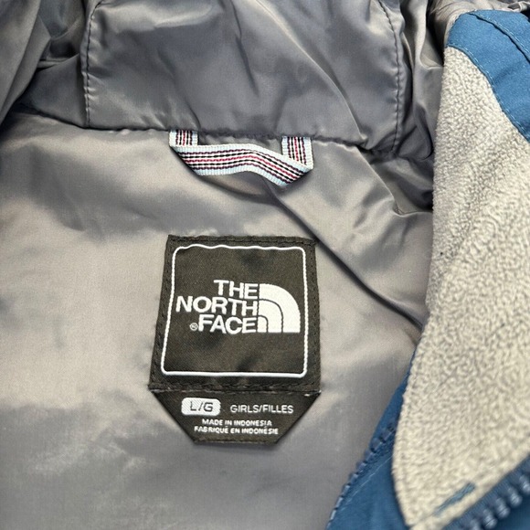 The North‎ Face Jacket Girls Large Hyvent Full Zip Blue Color Block Hooded - Picture 4 of 9